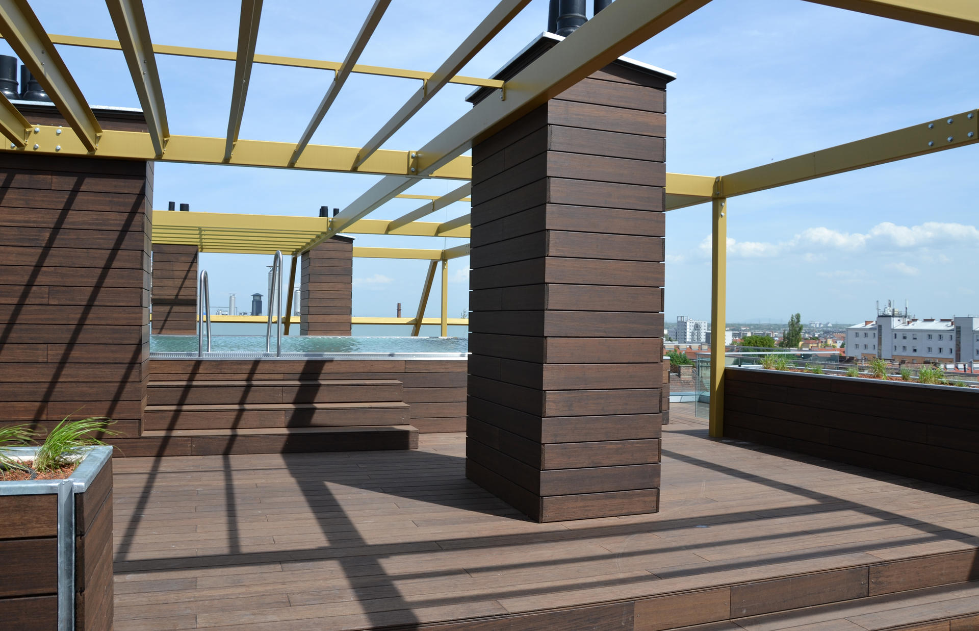 Dakterras van MOSO Bamboo X-treme vlonderplanken